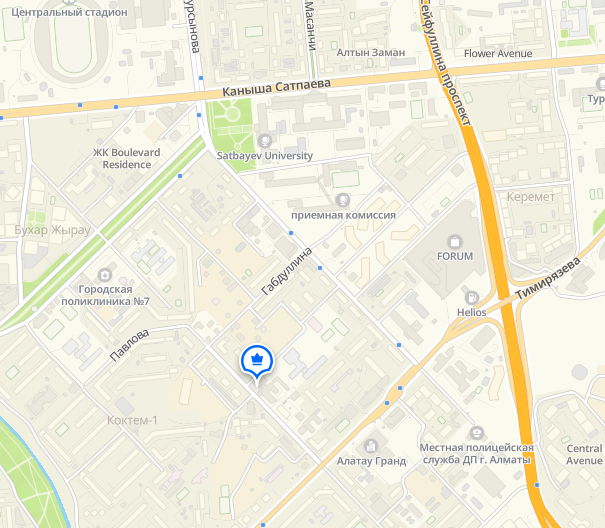 Расположение ресторана Janym Soul на карте